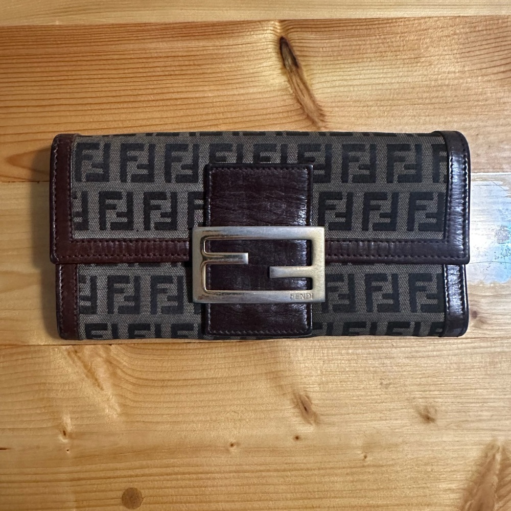 Fendi Brown Zucca Continental Wallet
